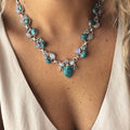 Collier de protection turquoise et quartz bleu
