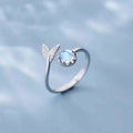 Bague pierre de lune queue de sirène