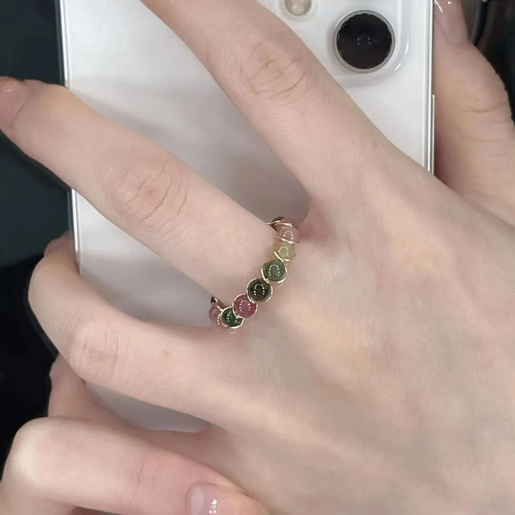 Bague turmaline arc-en-ciel