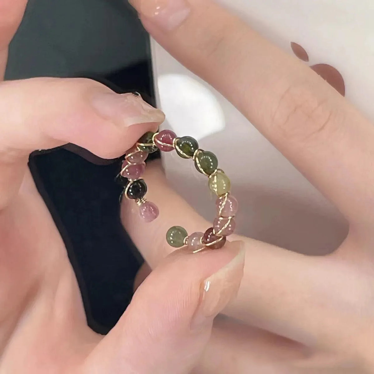 Bague turmaline arc-en-ciel
