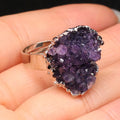 Bague améthyste brute réglable