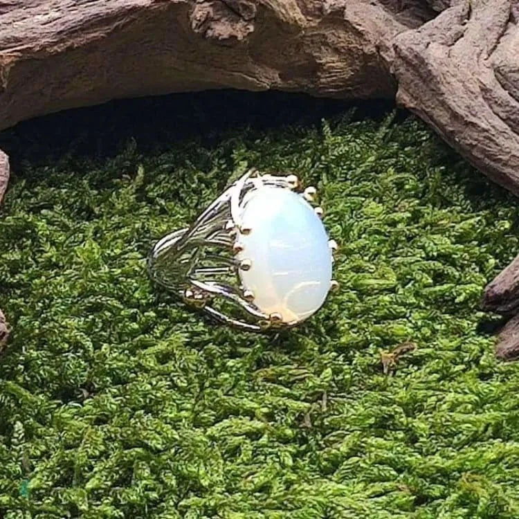 Bague pierre de lune style fée