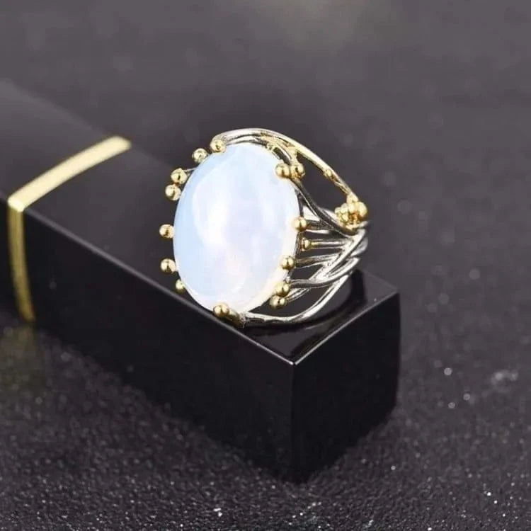 Bague pierre de lune style fée