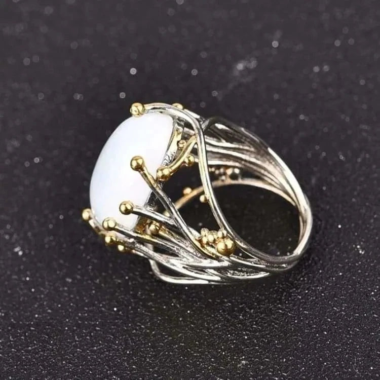 Bague pierre de lune style fée