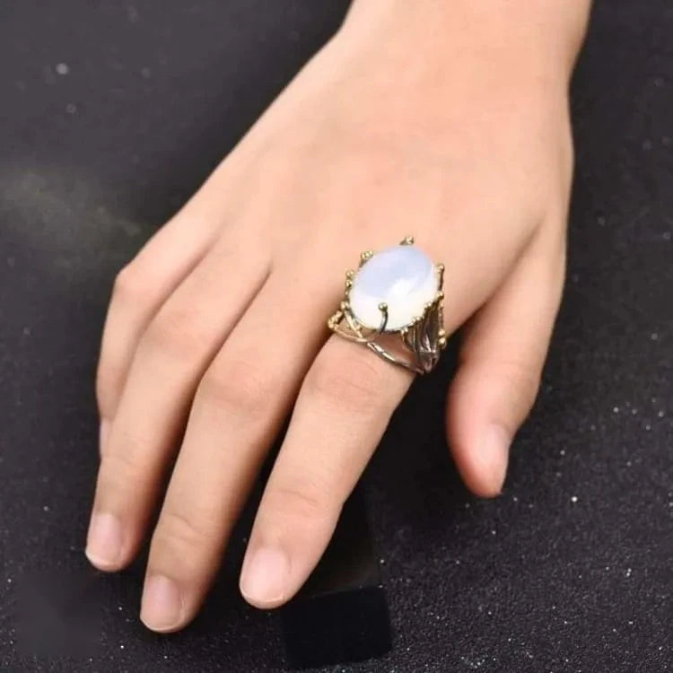 Bague pierre de lune style fée