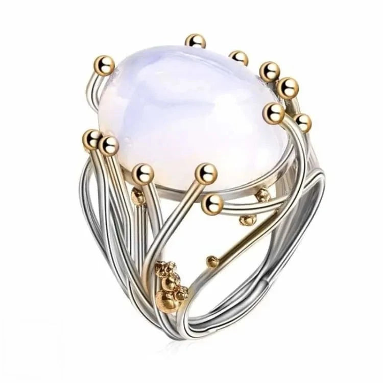 Bague pierre de lune style fée