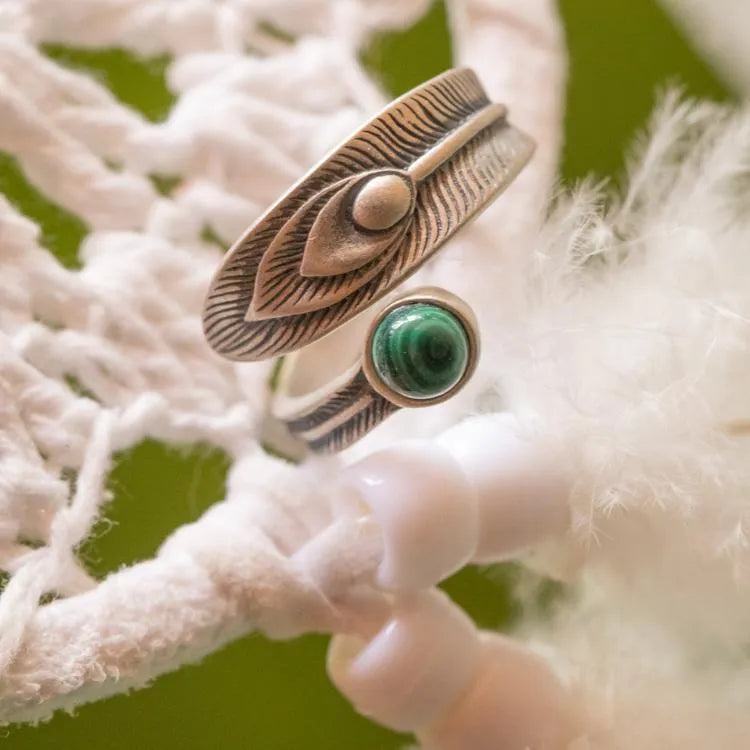 Bague malachite en argent 925
