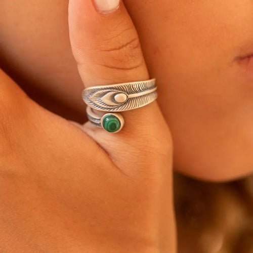 Bague malachite en argent 925