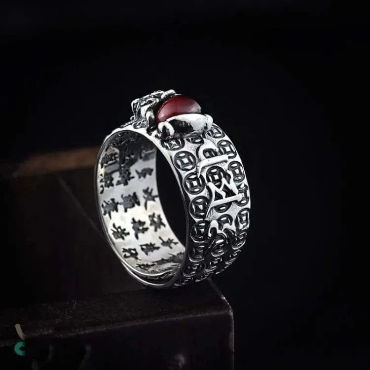 Bague grenat rouge argent 925