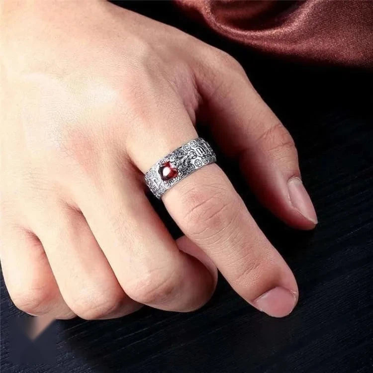 Bague grenat rouge argent 925