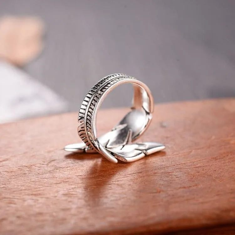 Bague de protection plume d'ange