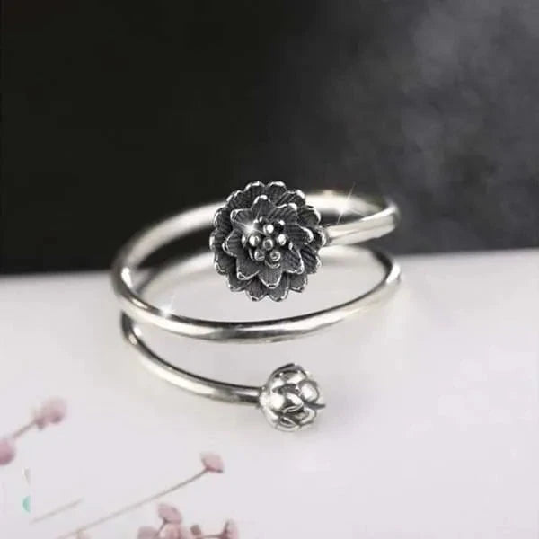 Bague fleur de lotus ajustable