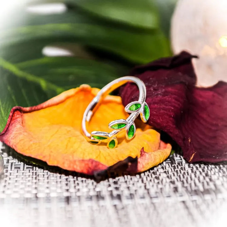 Bague arbre de vie à feuille