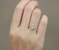 Bague pierre de lune gravée sur cuivre