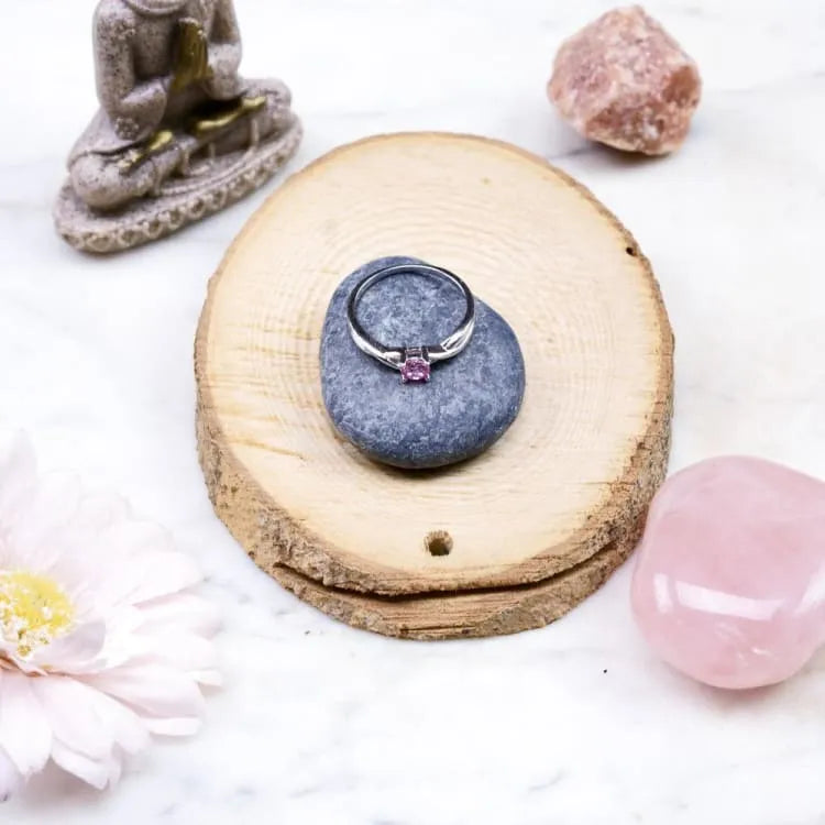 Bague quartz rose en argent, 4 tailles