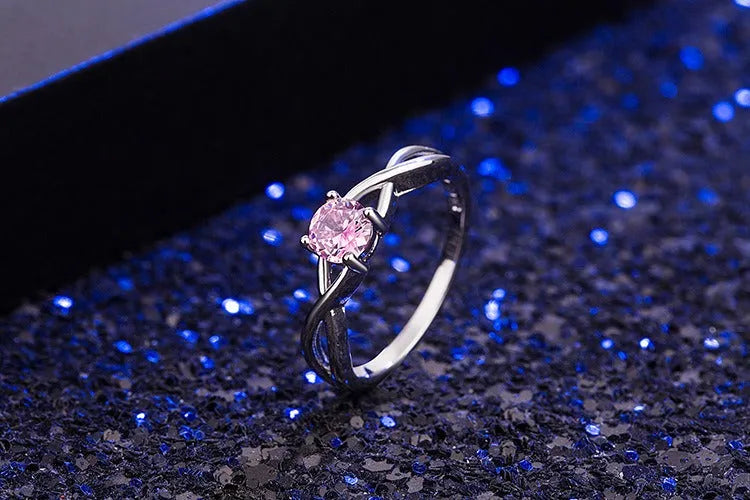 Bague quartz rose en argent, 4 tailles