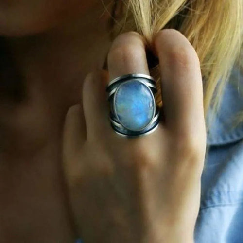 Bague pierre de lune en argent 925