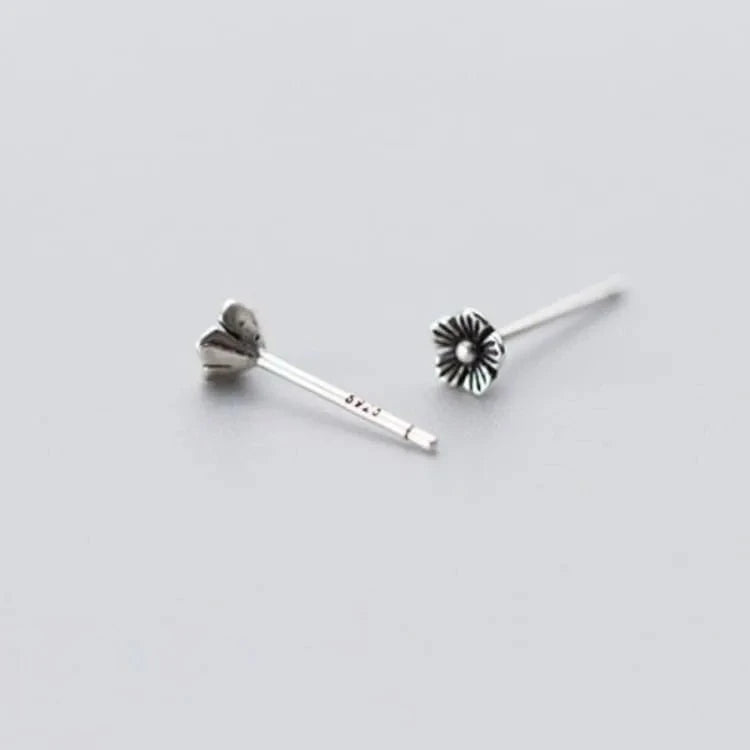 Boucles d'oreilles fleur de lotus en argent 925