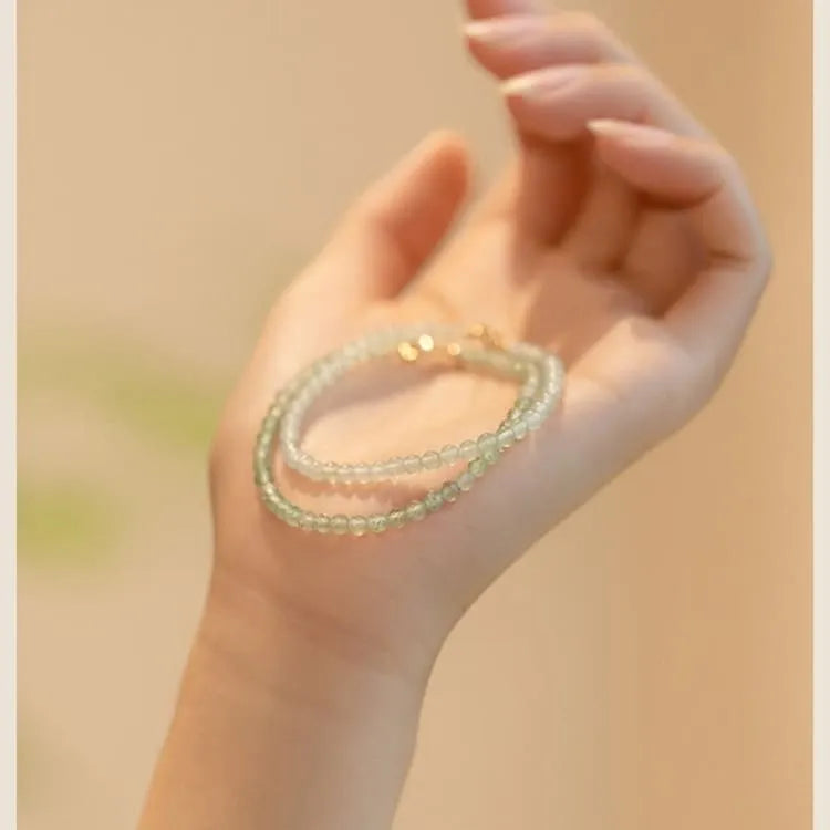 Bracelet jade fin et acier
