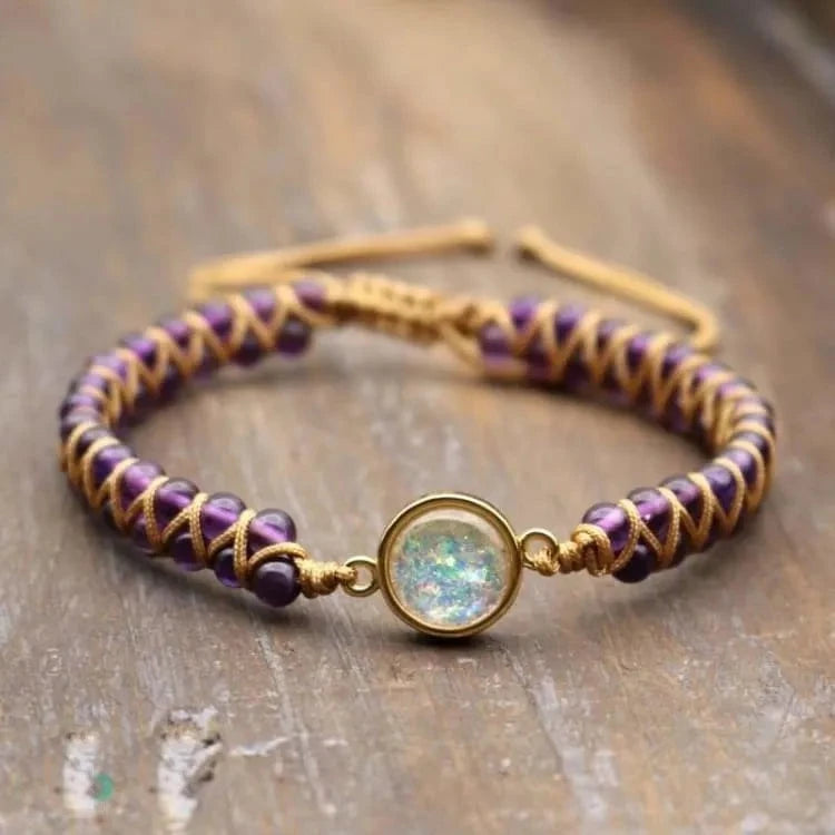 Bracelet améthyste et opale de l'amitié