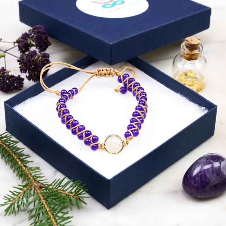 Bracelet améthyste et opale de l'amitié