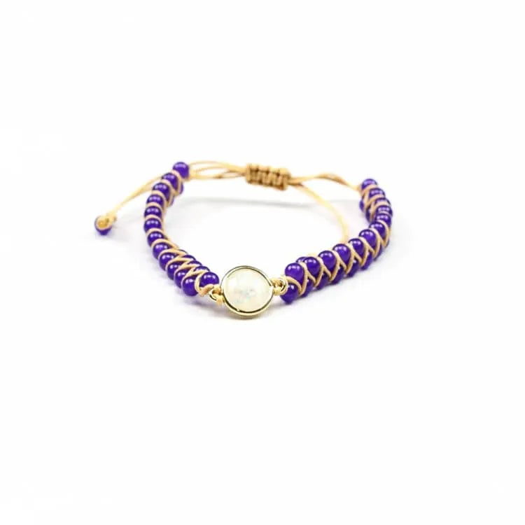 Bracelet améthyste et opale de l'amitié
