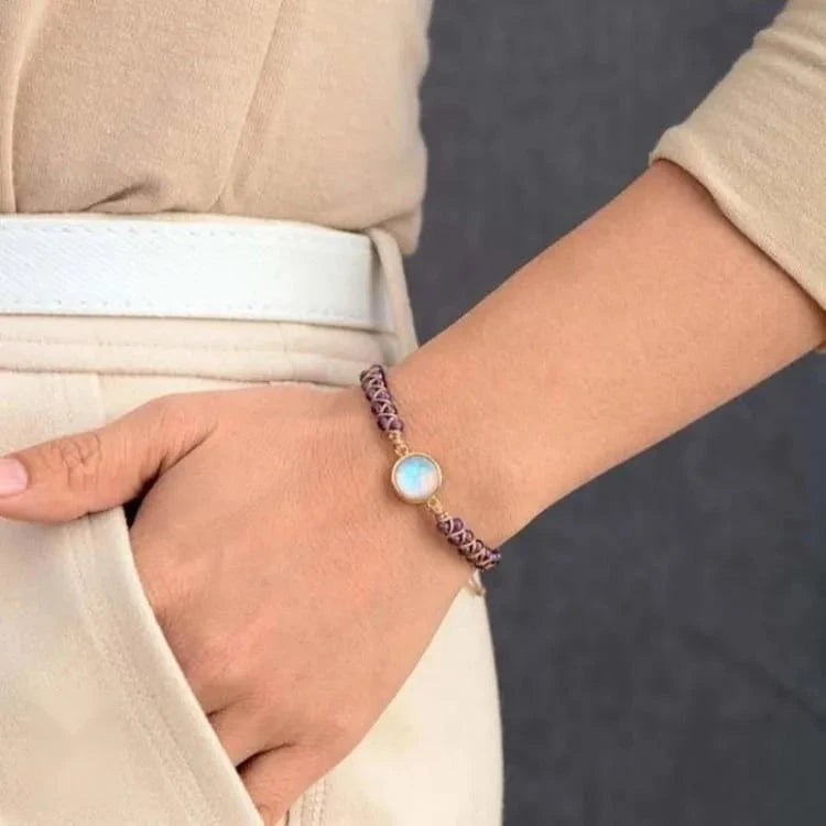 Bracelet améthyste et opale de l'amitié