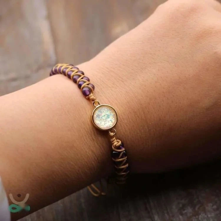 Bracelet améthyste et opale de l'amitié