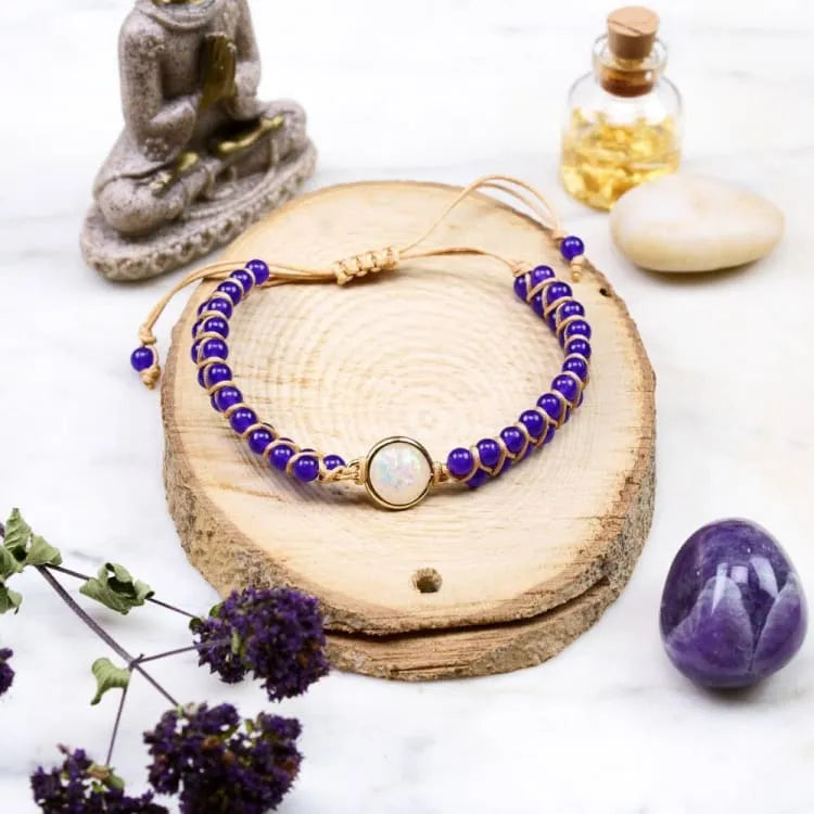 Bracelet améthyste et opale de l'amitié