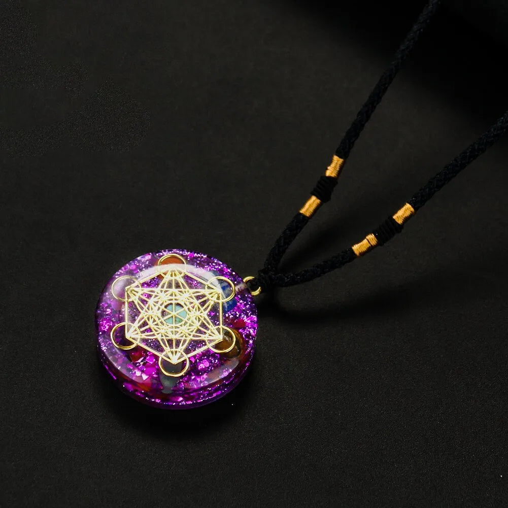 Pendentif améthyste orgonite Metatron