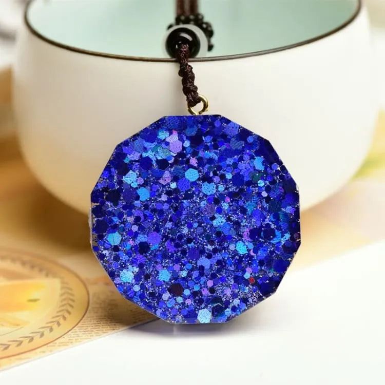 Pendentif orgonite lapis-lazuli cube de Metatron