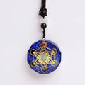 Pendentif orgonite lapis-lazuli cube de Metatron
