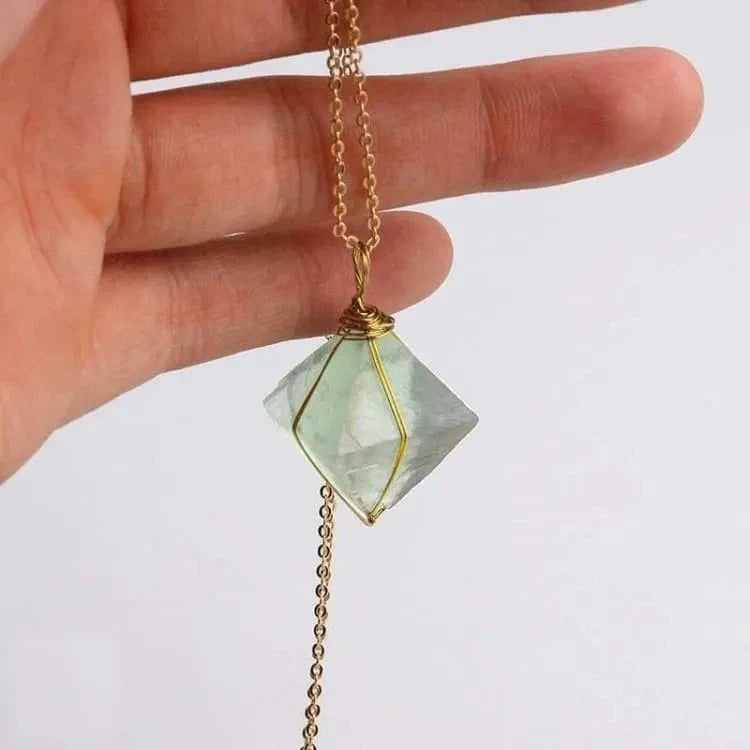 Collier fluorite verte alignement