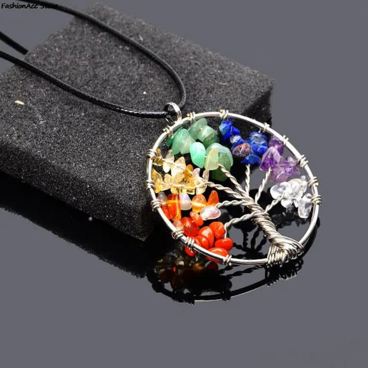 Collier 7 chakras arbre de vie