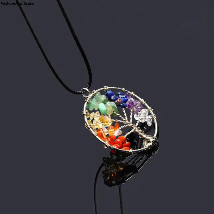 Collier 7 chakras arbre de vie