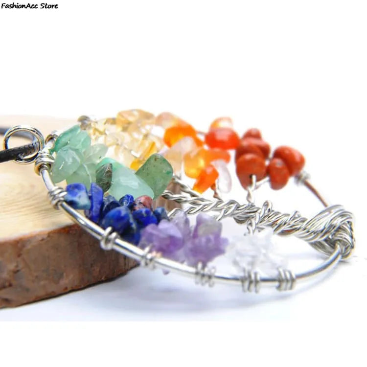 Collier 7 chakras arbre de vie