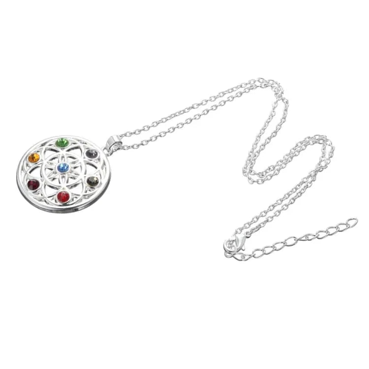 Collier 7 chakras fleur de vie