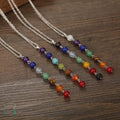 Collier 7 chakras pierres semi-précieuses