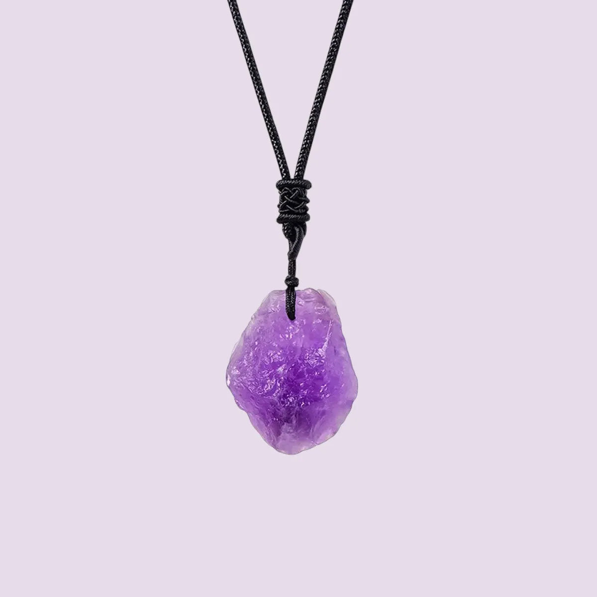 Collier améthyste à pendentif naturel