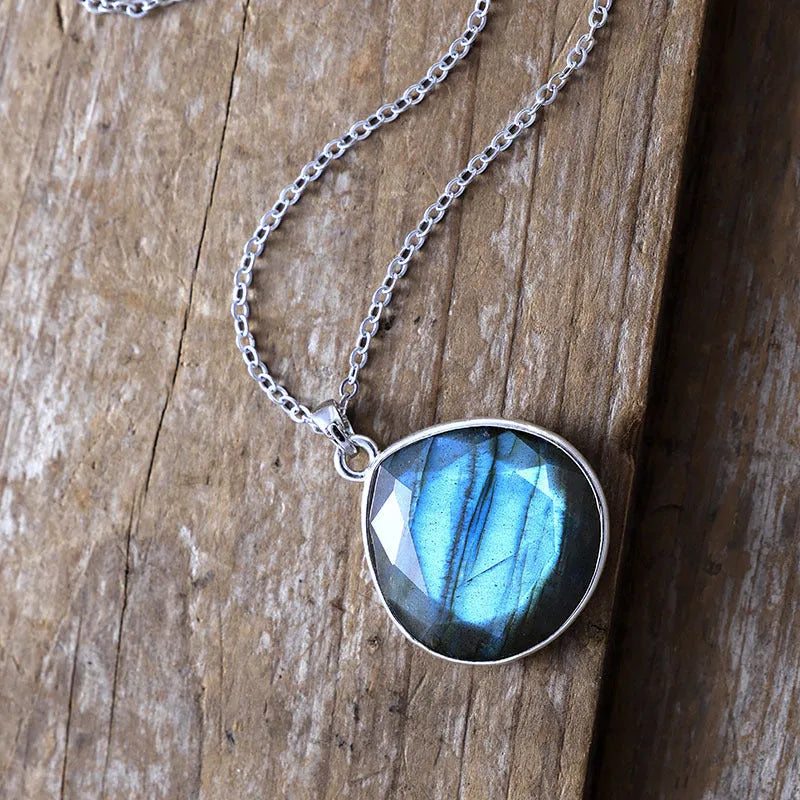 Collier labradorite goutte d'eau