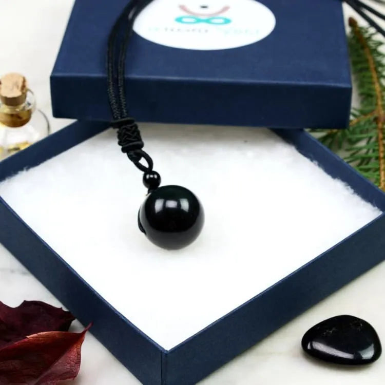 Collier oeil céleste en obsidienne