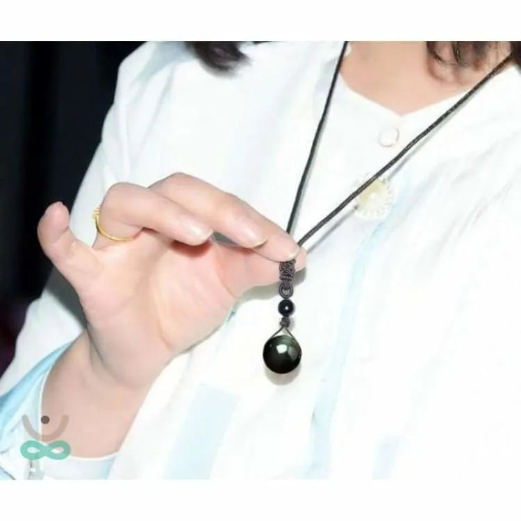 Collier oeil céleste en obsidienne