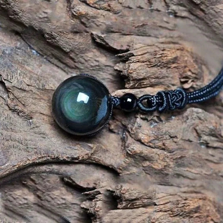 Collier oeil céleste en obsidienne