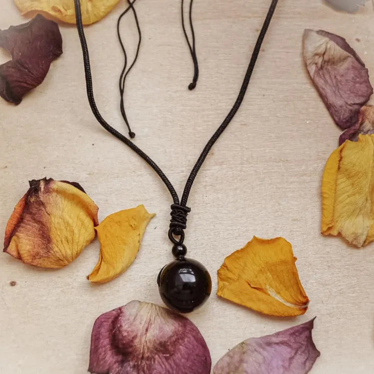 Collier oeil céleste en obsidienne