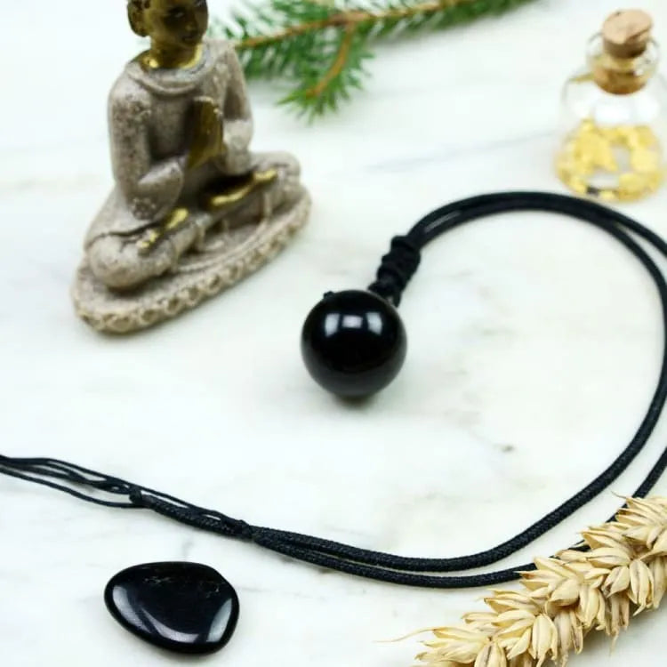 Collier oeil céleste en obsidienne