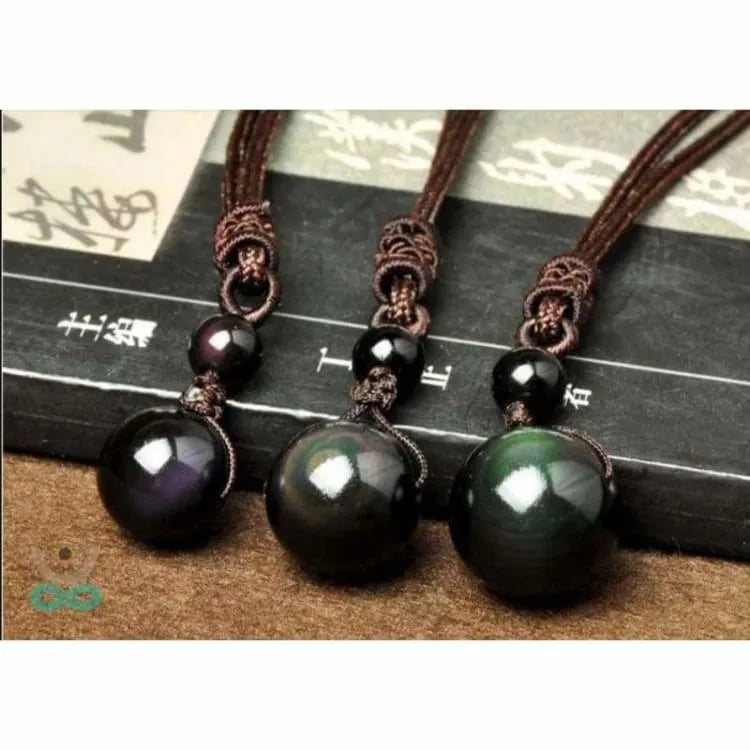 Collier oeil céleste en obsidienne
