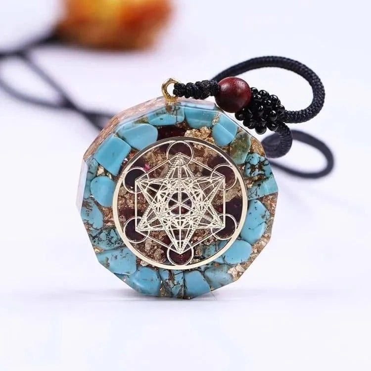 Orgonite pendentif turquoise