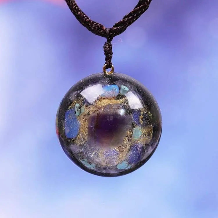 Collier améthyste orgonite et opalite