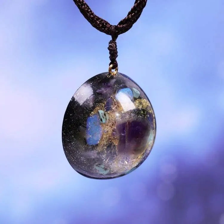 Collier améthyste orgonite et opalite