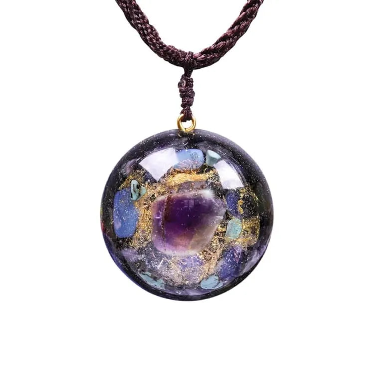 Collier améthyste orgonite et opalite